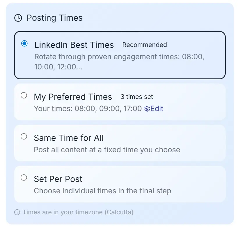 Smart Timing Settings