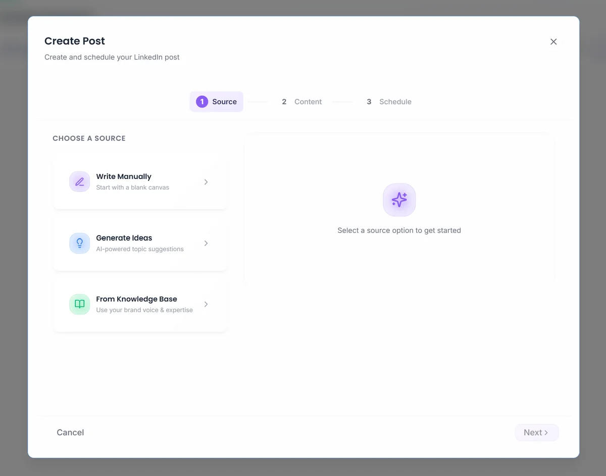 Triorama's Knowledge Base interface showing product information powering AI content generation